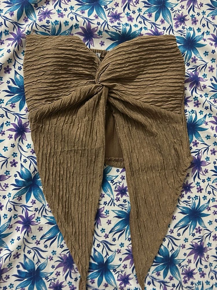 Crinkle Twist Front Tube Top