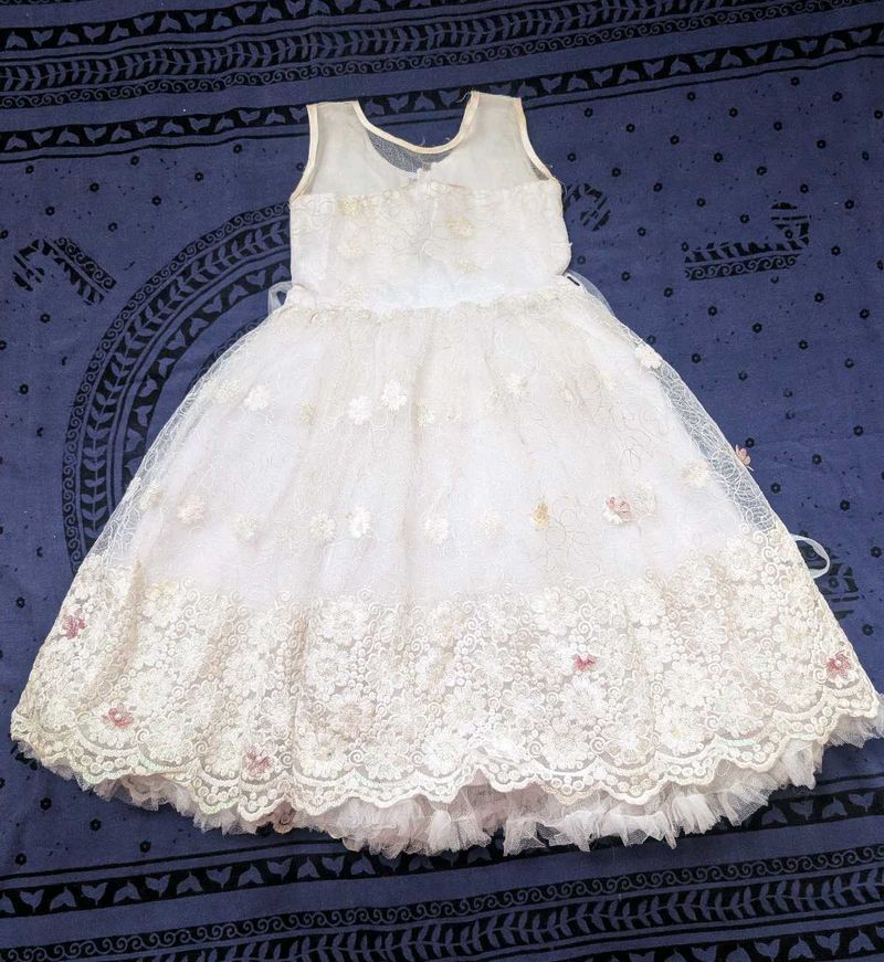 Elegant White Lace Gown for girls