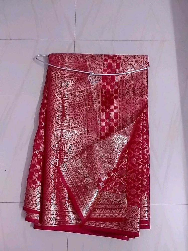 Elegant Red Banarasi Silk Saree