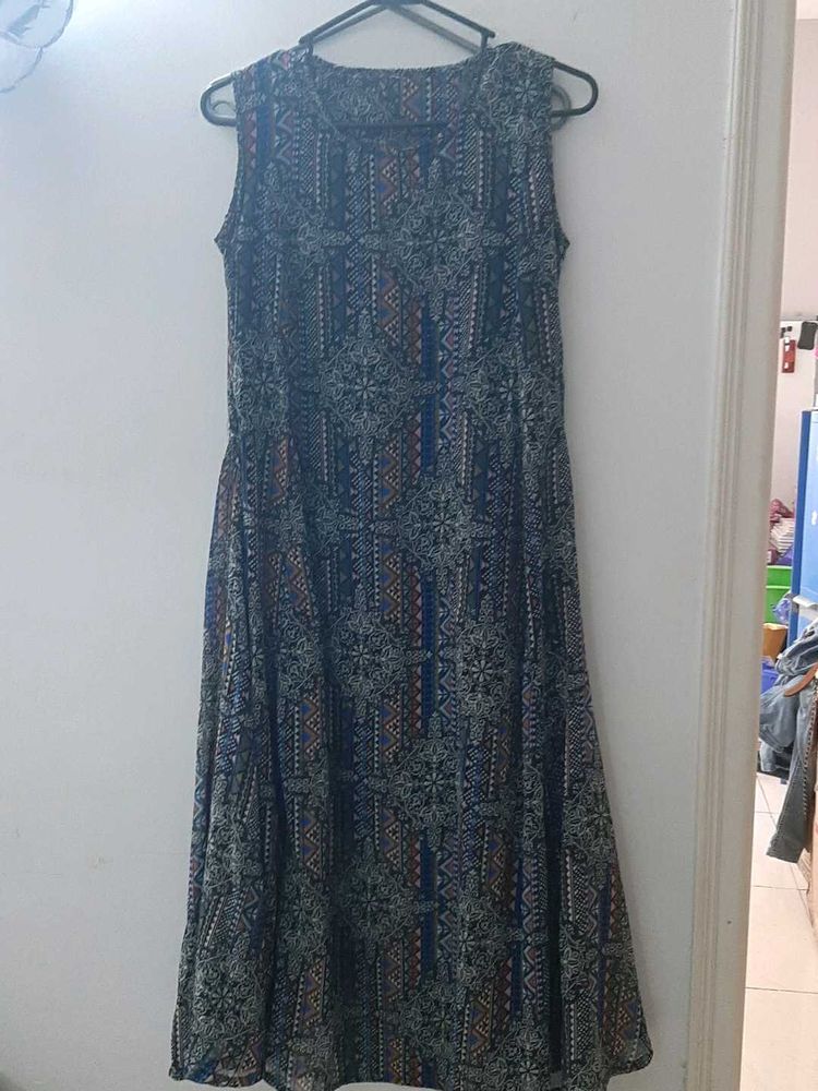 Bohemian Print Sleeveless Maxi Dress