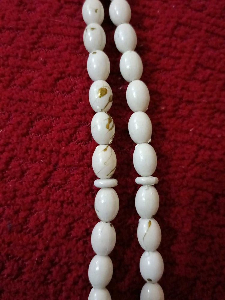 White Prayer Beads tasbeeh with Tassel