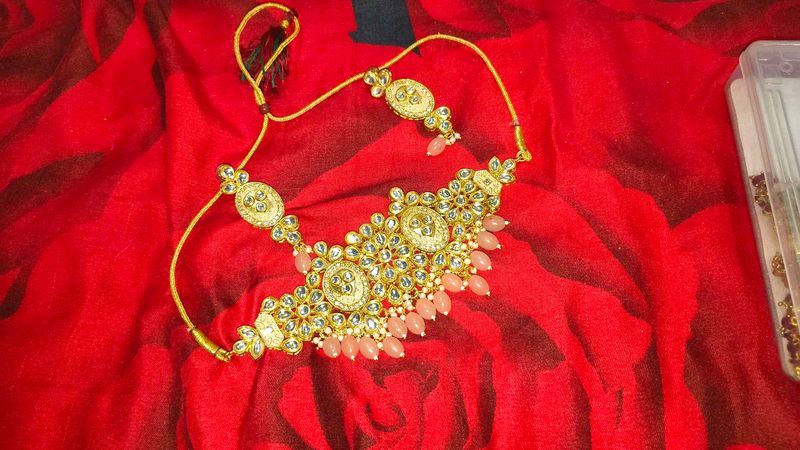 Gold Plated Kundan Choker Necklace Set