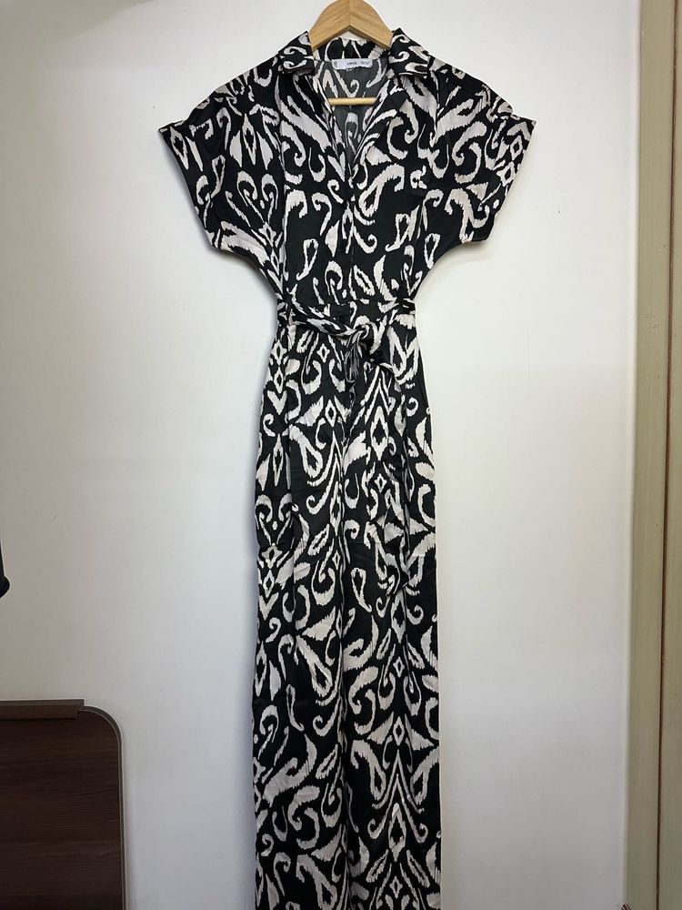 Monochrome Print Maxi jumpsuit