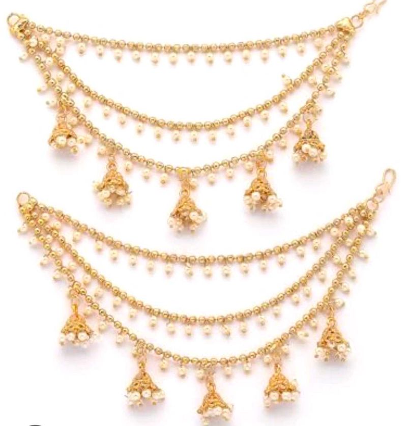 Exquisite Layered Jhumka Ear Cuffs with Pearls