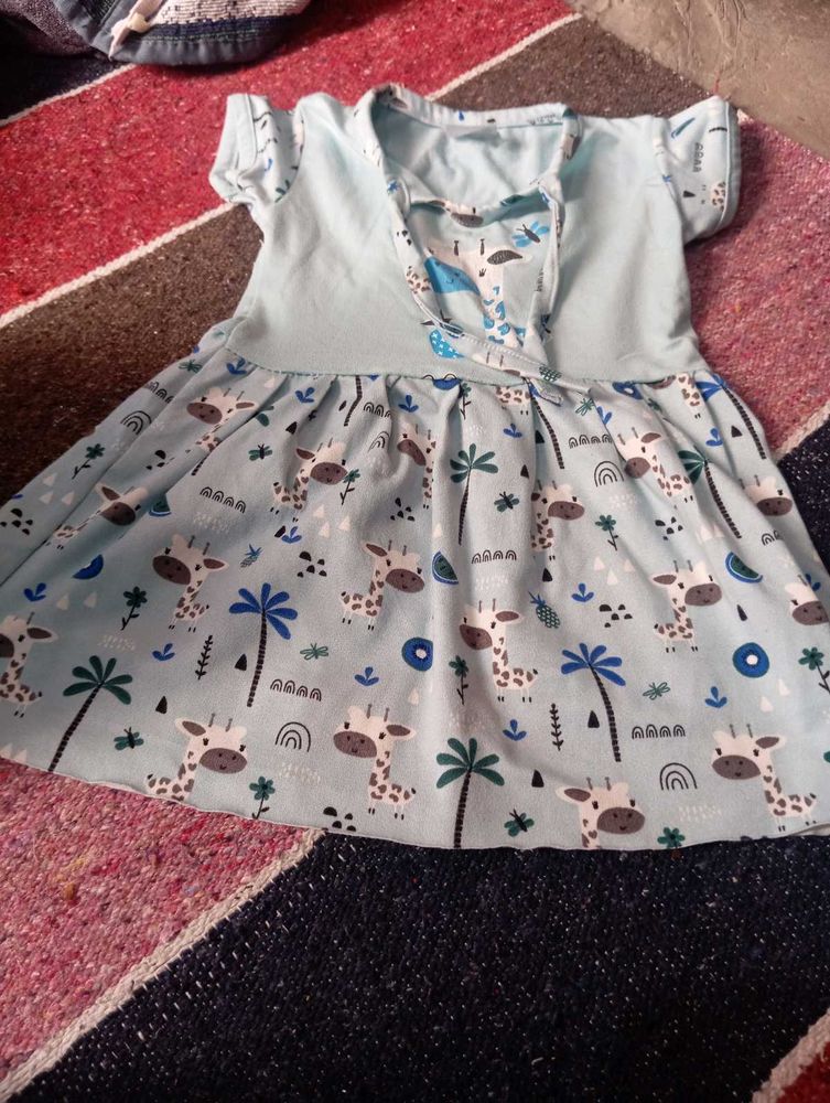 Cute Giraffe Print Baby Dress