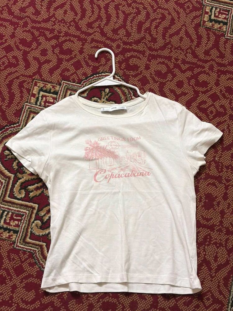Mango Printed Pure Cotton Graphic T-Shirt
