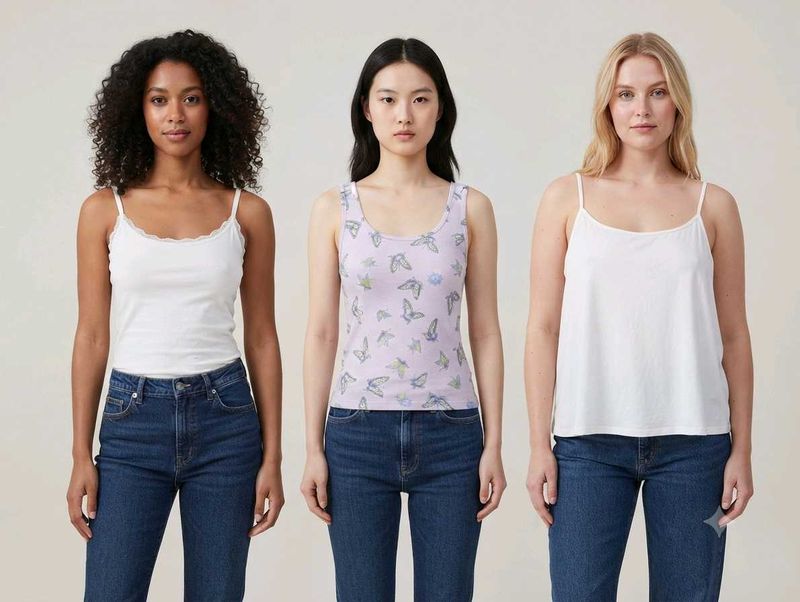 Camisole Tops with Lace Trim