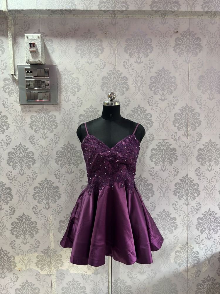 Stunning Purple Embellished Party Dress