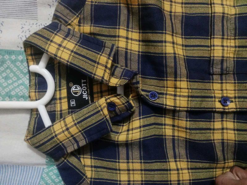 Jicott Yellow Plaid Shirt