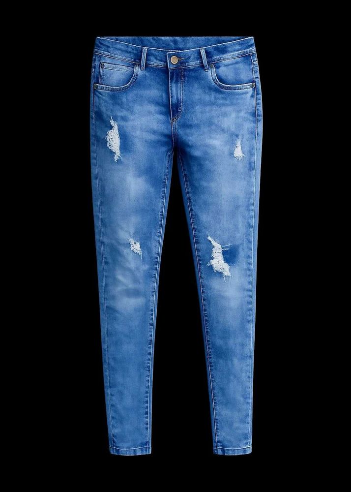 Blue Distressed Skinny Jeans