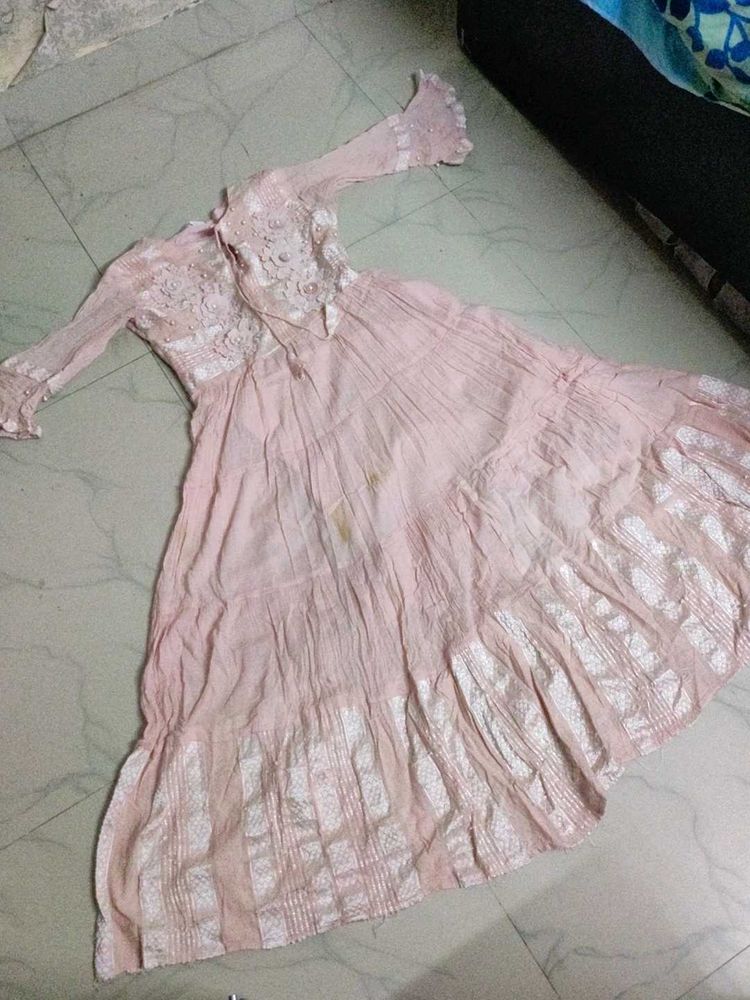 Pink Ethnic Embroidered Dress