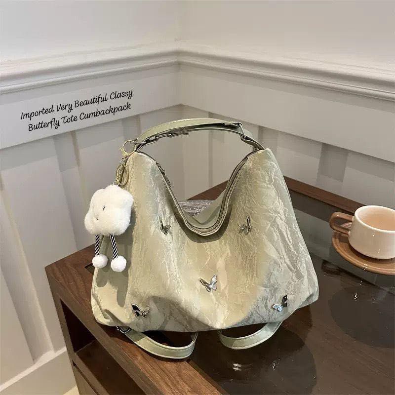 Chic Butterfly Accent Hobo Bag