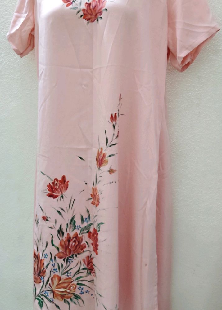 Satin Crape With attractive Hand Painting