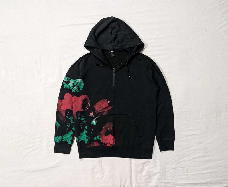 H&amp;M Floral Print Zip Hoodie
