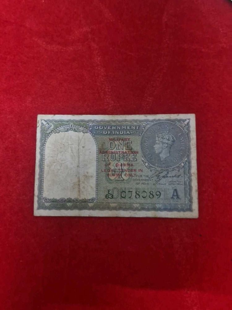 1 rs rare Vintage Govt. of India Military Rupee No