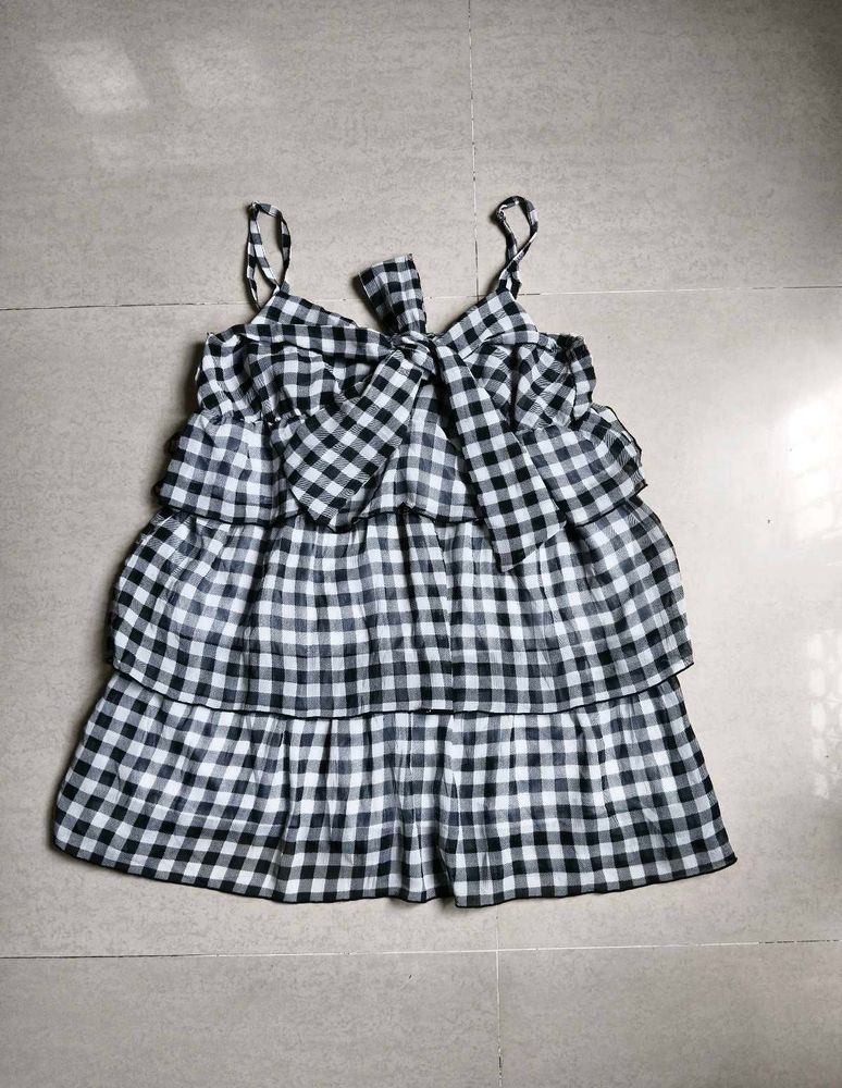 Gingham Tiered Top