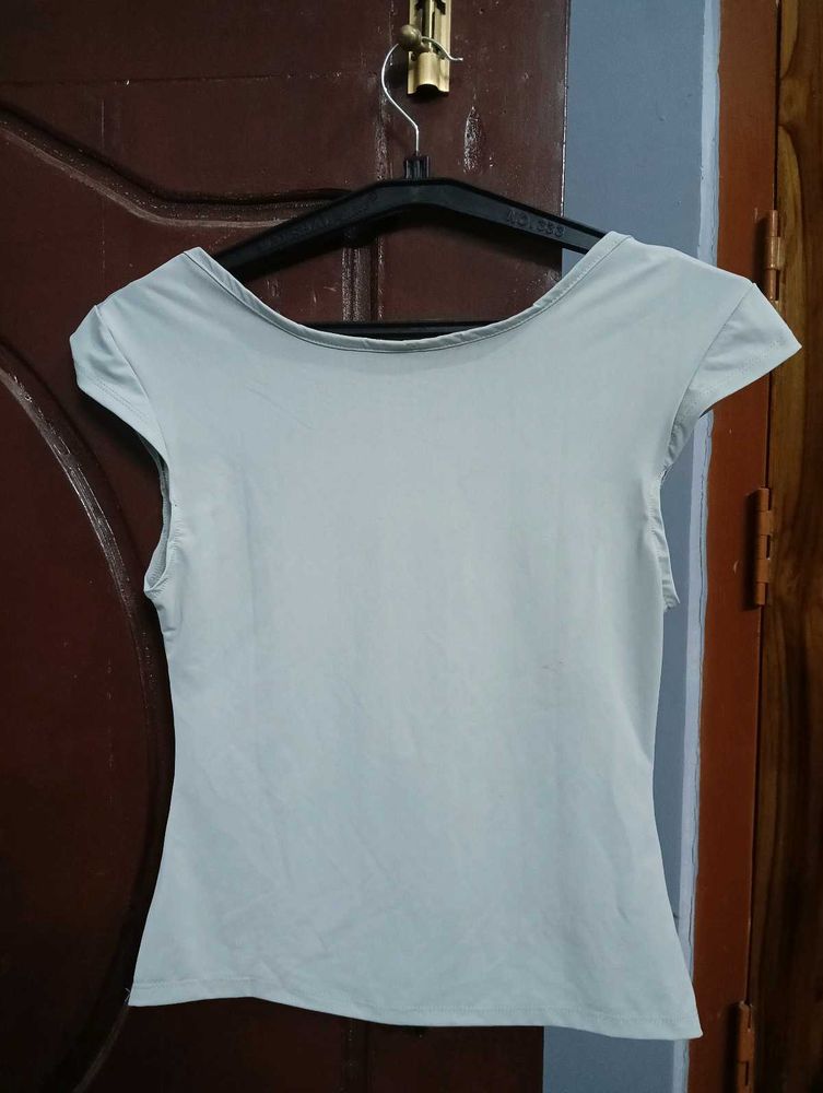Basic Light Blue Short Sleeve Top