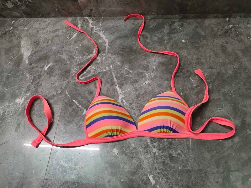 Colorful Striped Bikini Top
