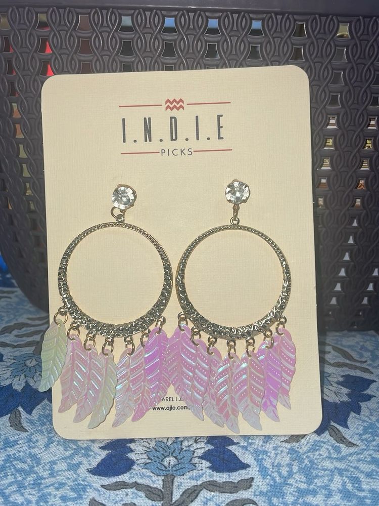 Bohemian Hoop Feather Earrings