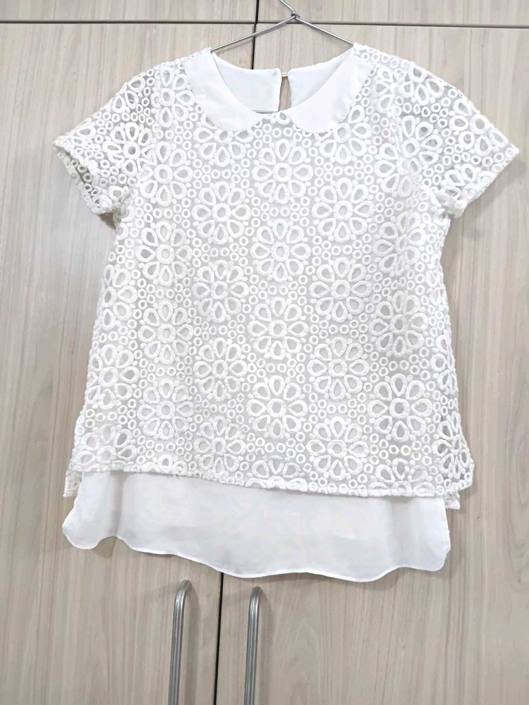 Elegant White Lace Top