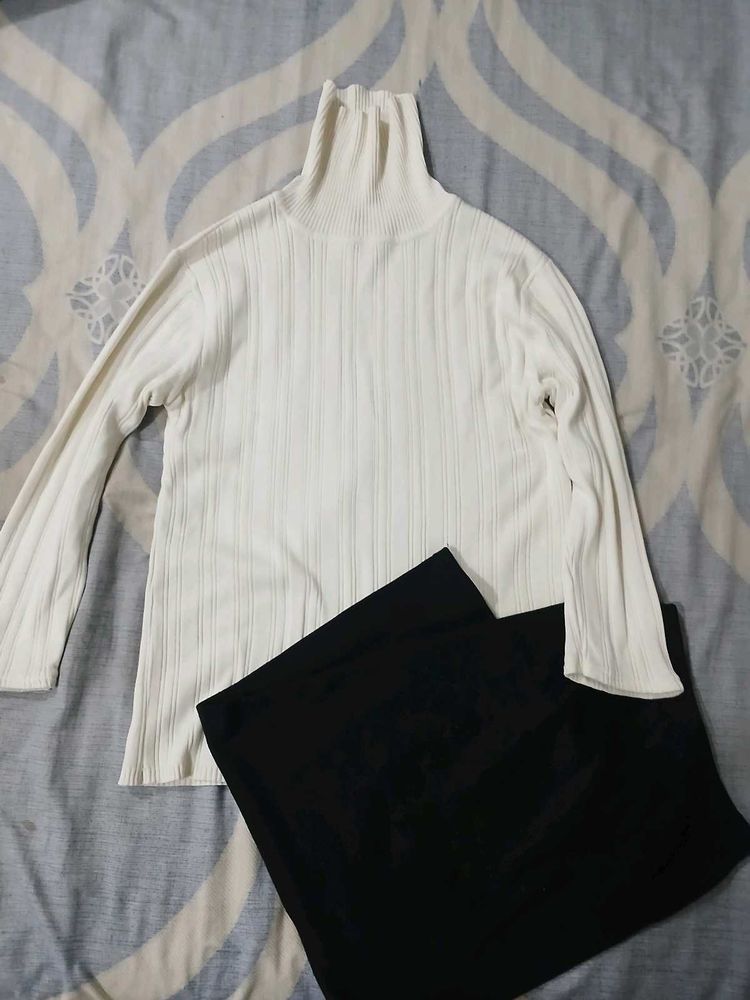 combo woolen top and pencil skirt