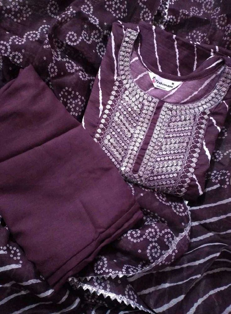 wine colour 3 piece kurta suit