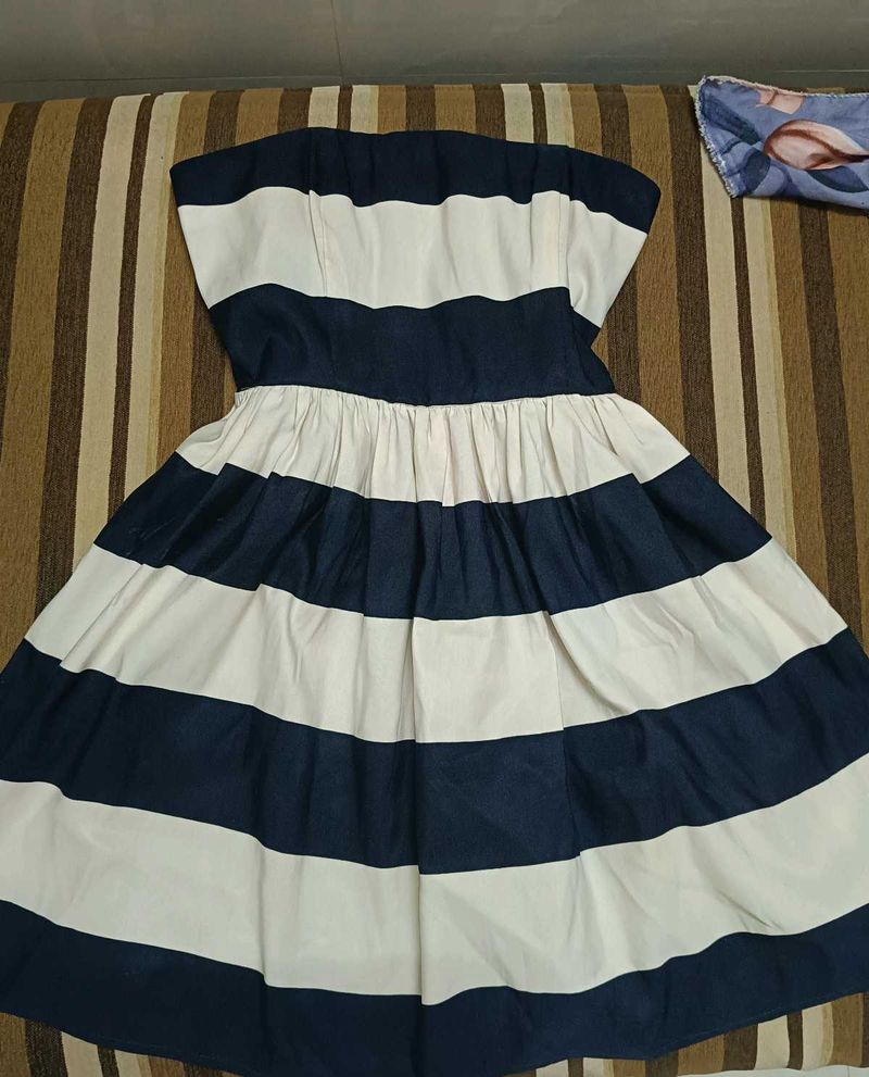 Striped Strapless Mini Dress