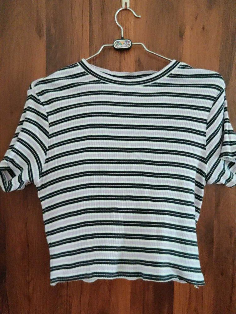 Striped Cropped T-Shirt
