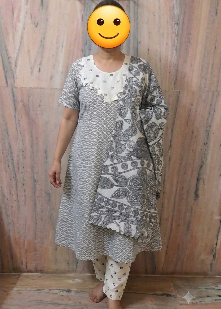 Diamond Pattern  cotton kurta set