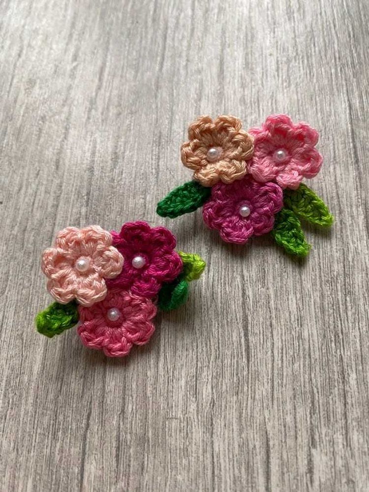 Floral Crochet Hair Clips