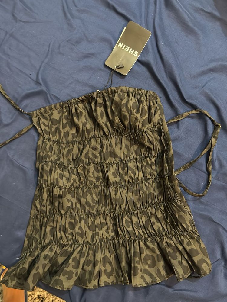 Shein Animal Print Tube Top