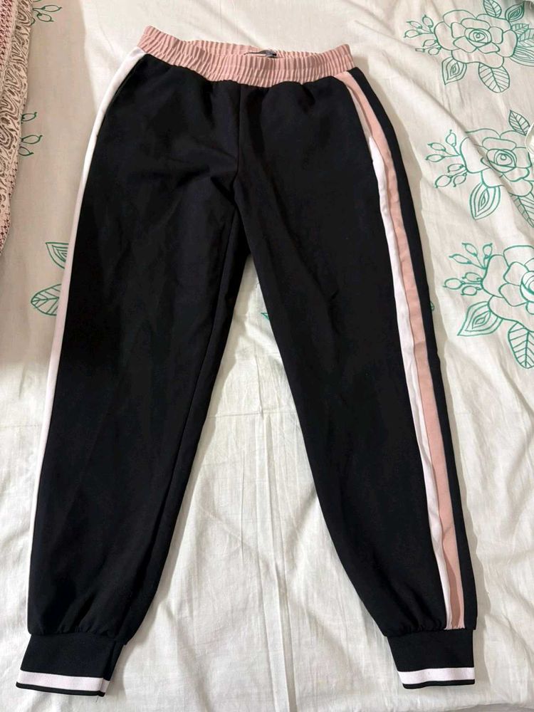 Zara Striped Black Casual Pants