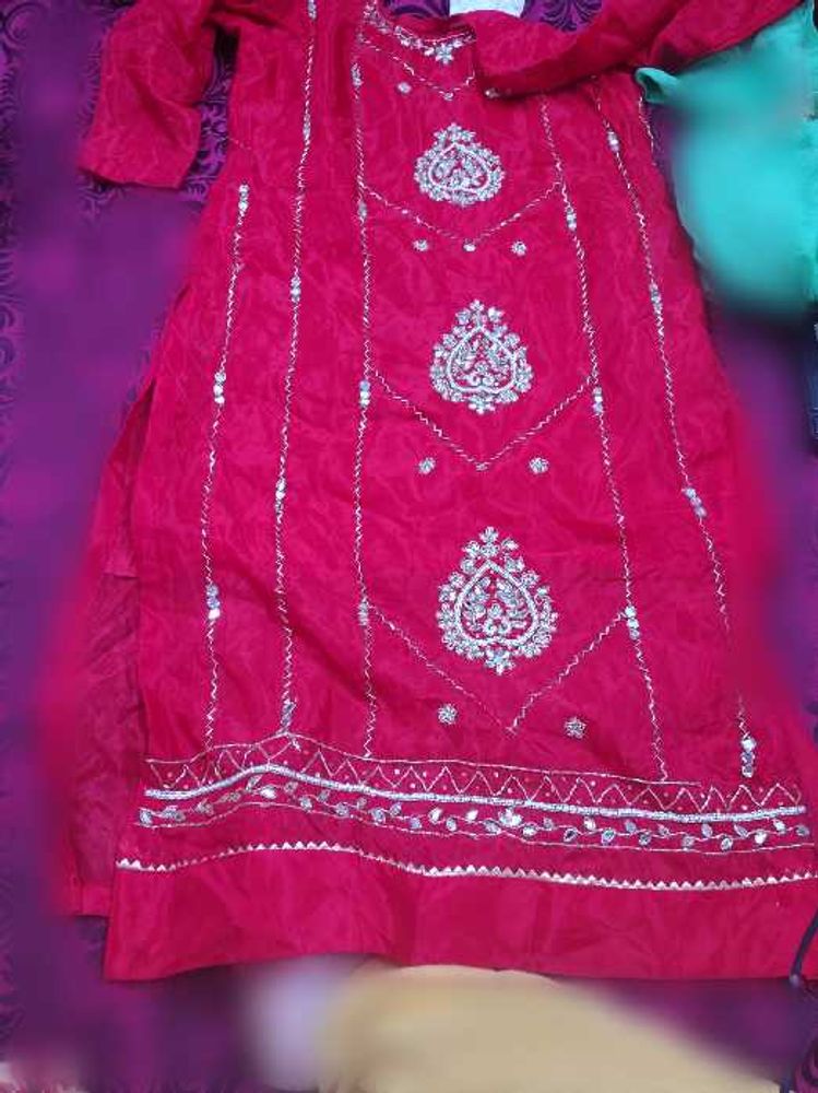 Elegant Pink Kurta Set with Embellishments pajama