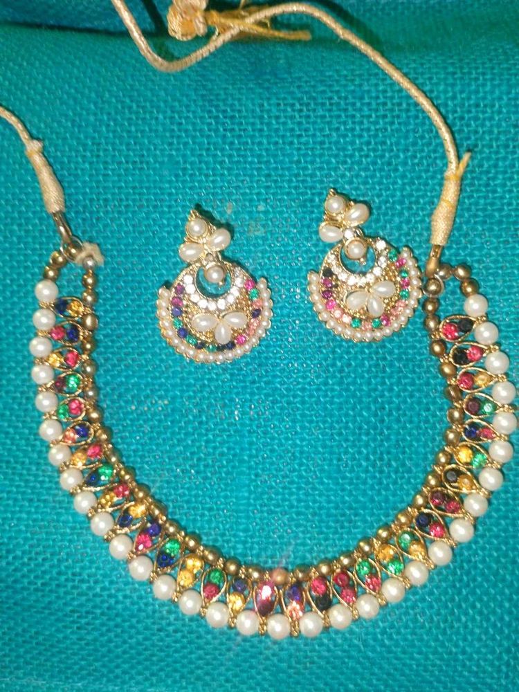 Pearl &amp; Stone Necklace Set
