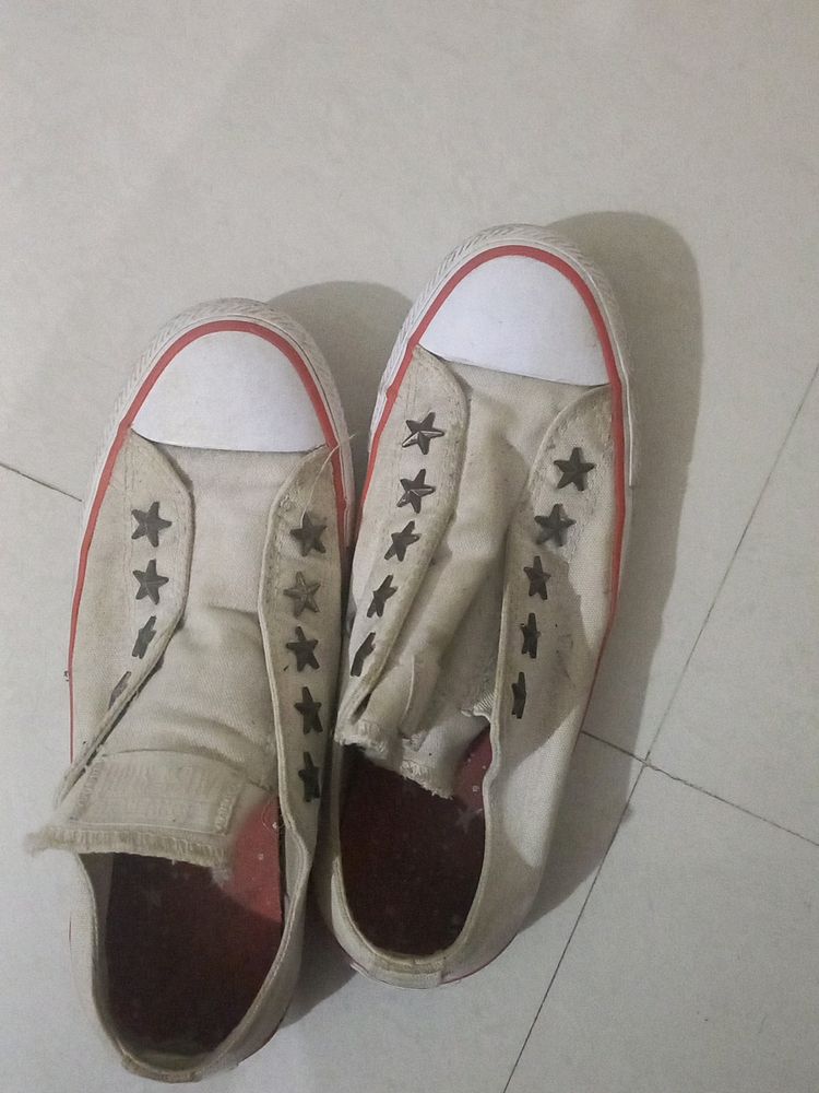 Converse White Canvas Shoes