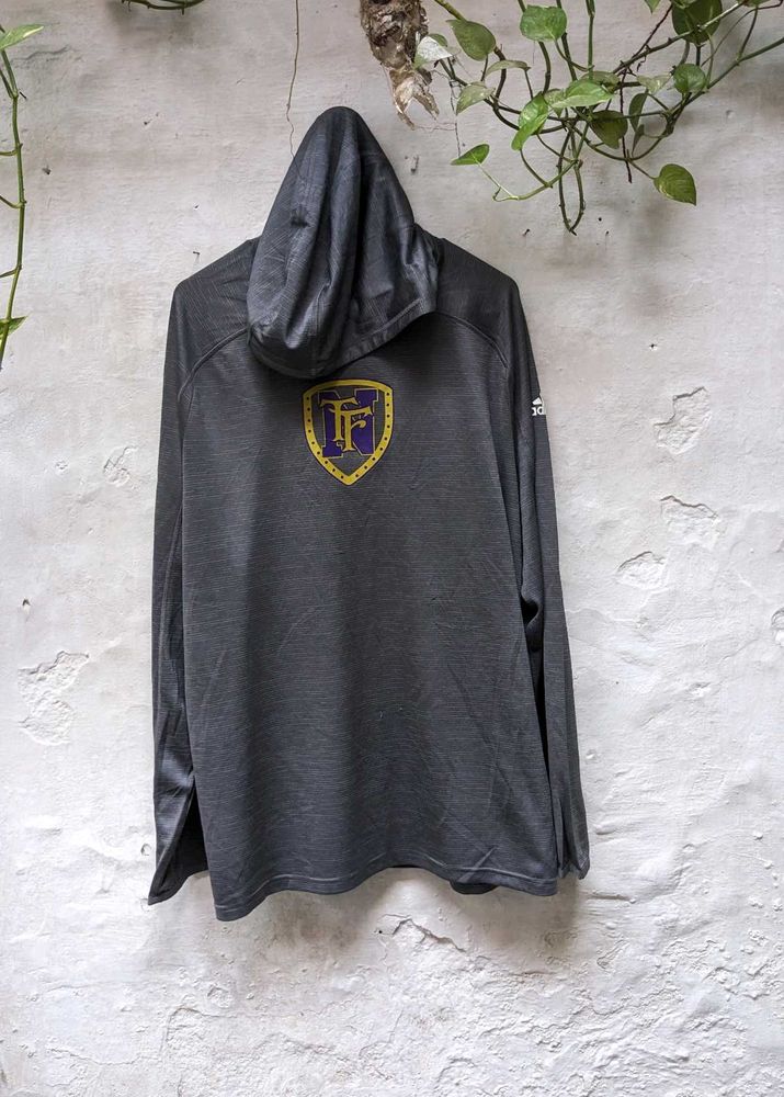 Men's Dark Grey Hoodie with Crest Logo