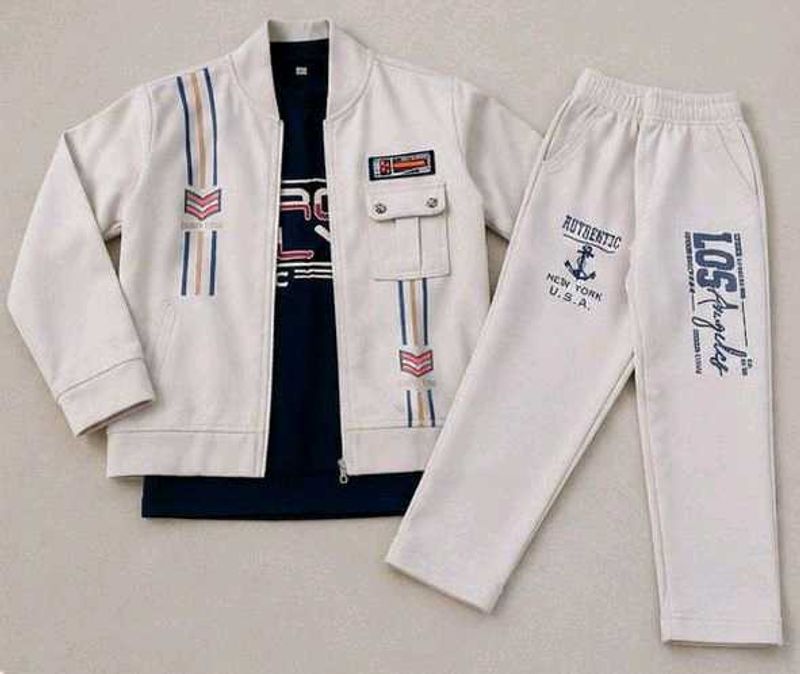 Retro Style Beige Jacket with T shirt set