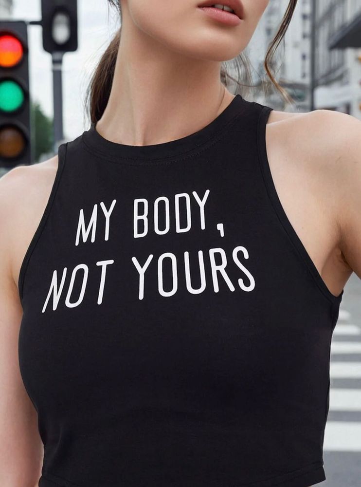 Black Graphic Tank Top