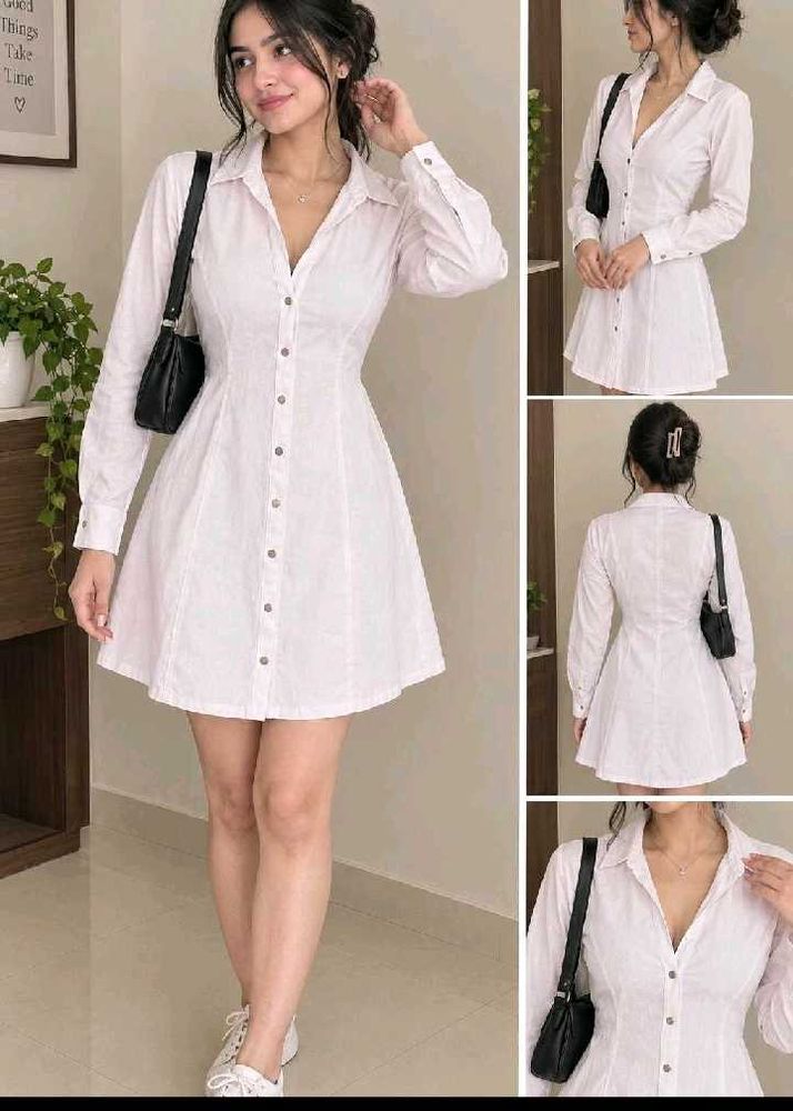 Chic White Button-Down Mini Dress