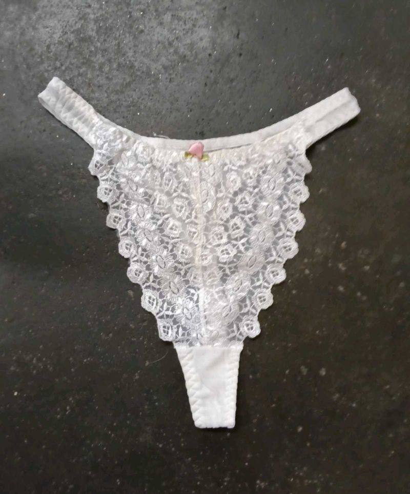 White Lace Thong Panty