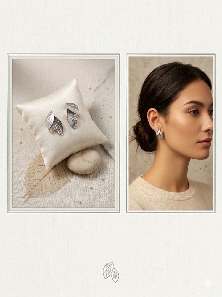 Elegant Leaf Design Earrings