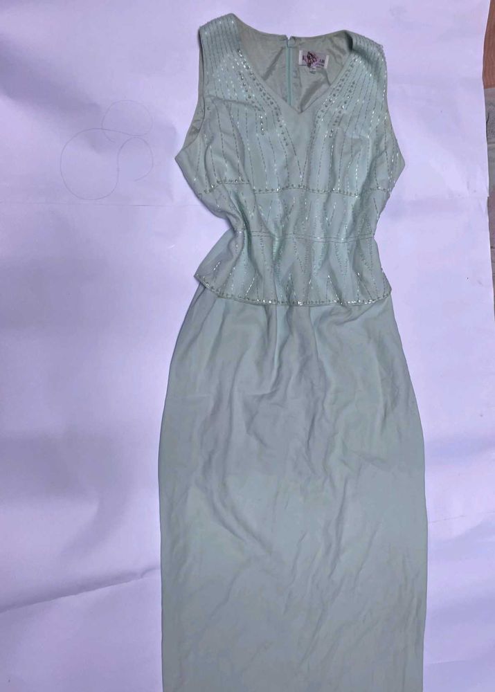 Elegant Beaded Peplum Dress