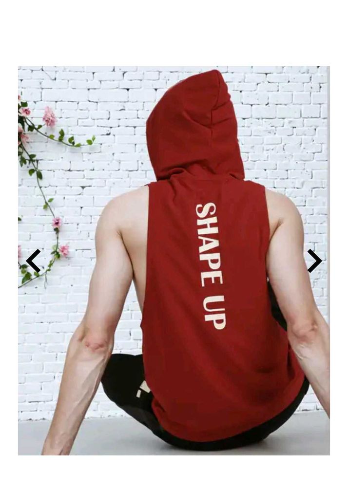 2 quantity Shape Up Sleeveless Hooded gym t shirts
