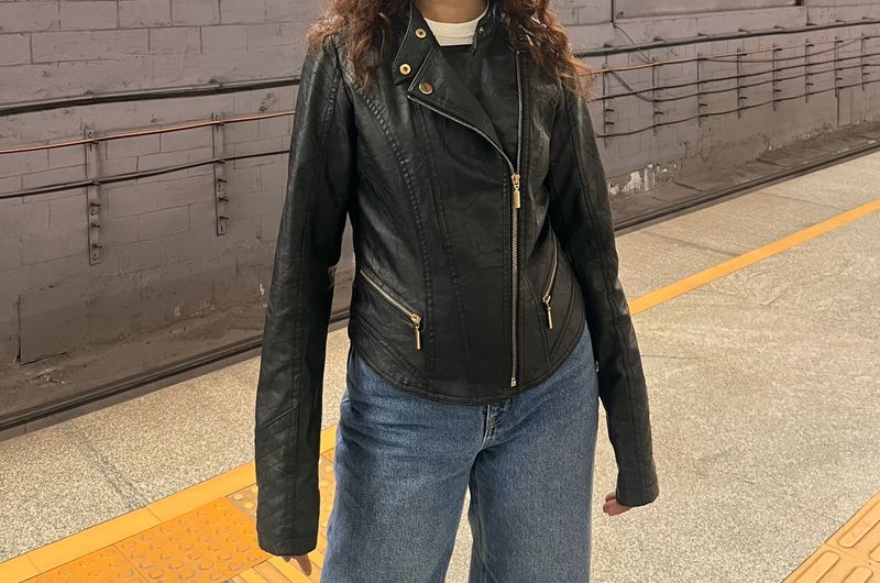 Women's Black Leather Biker Jacket