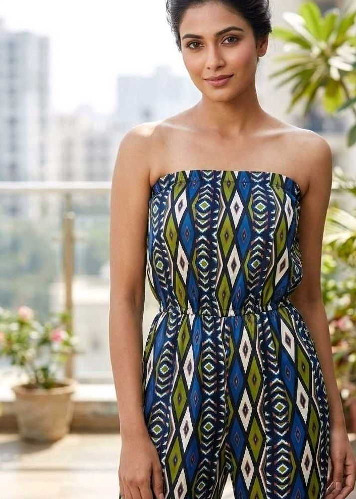 Nichii Boho Geometric Print Tube Jumpsuit