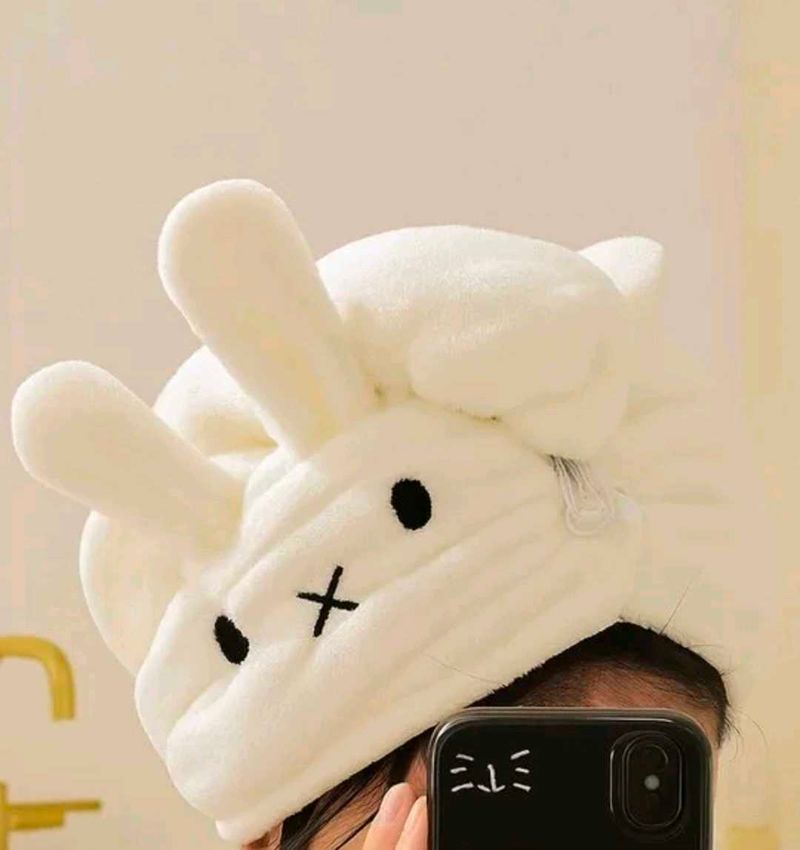Cute Bunny Plush Hair Towel