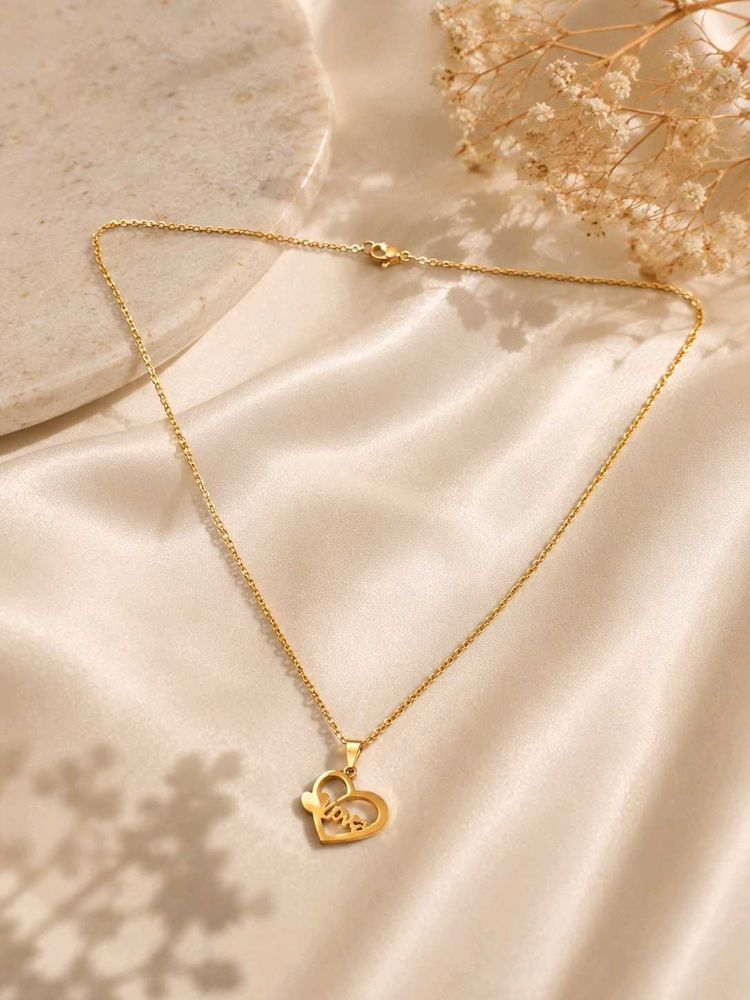Gold "Love" Heart Necklace