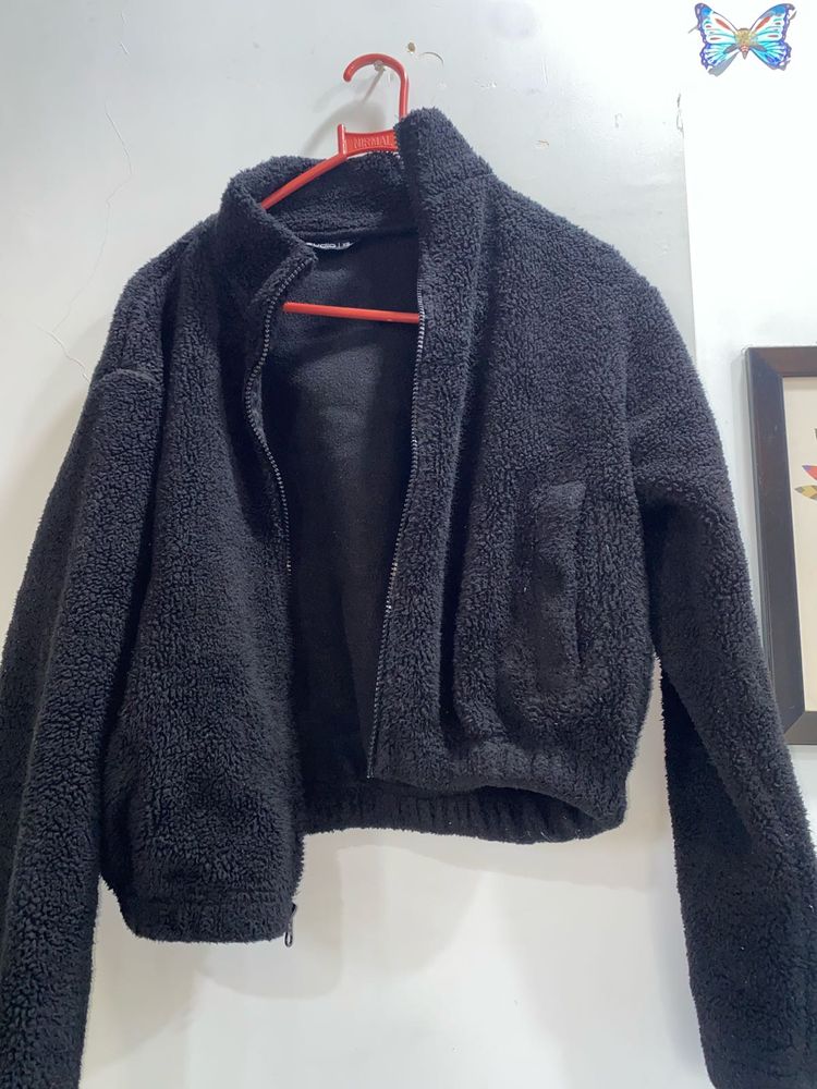 Cozy Black Teddy Jacket