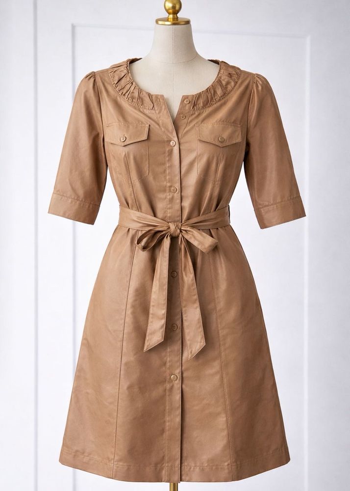 Tan Shirt Dress with Tie Waist🖤🐣