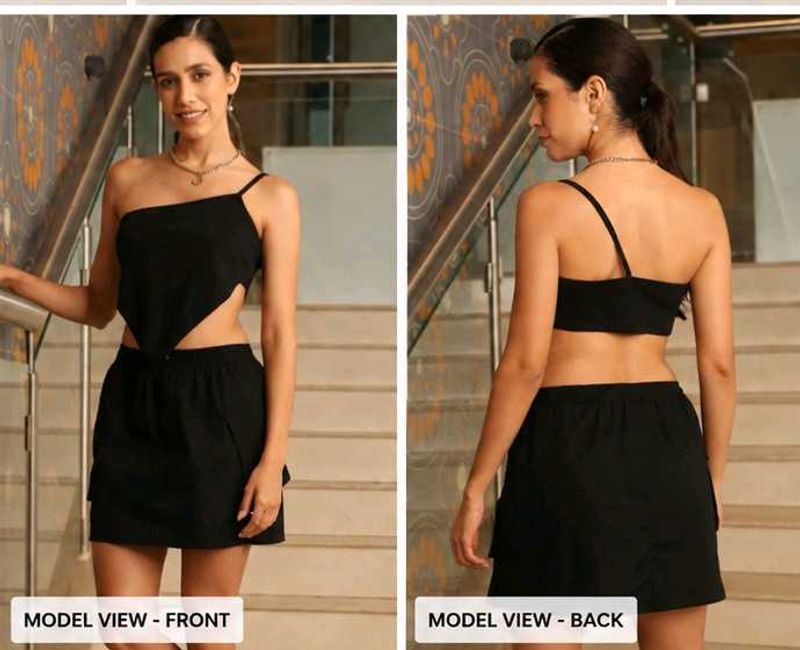 SHEIN One Shoulder Ribbed Handkerchief Crop Top |